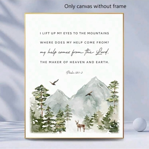 Christian Artwork, with Bible Verses Psalm 121:1-2, 8”x10” - Picture 2 of 3